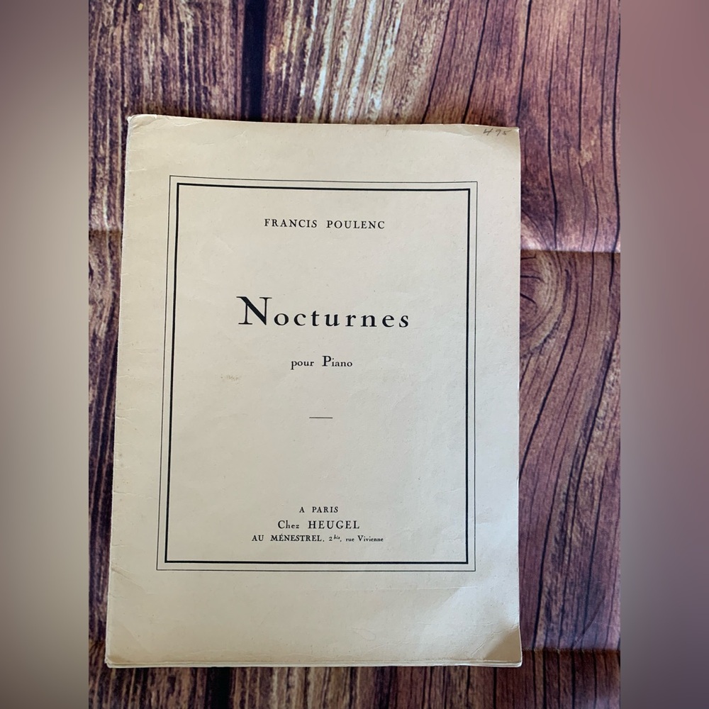 Francis Poulenc Nocturnes pour Piano Book Heugel Et Cie